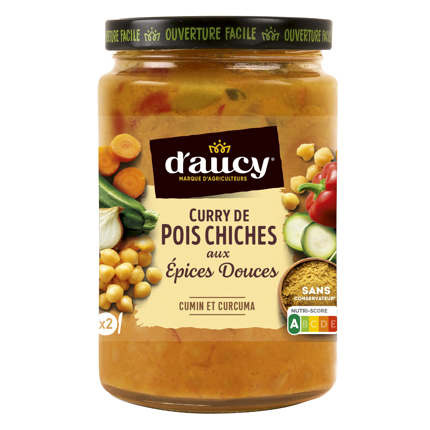 Curry de pois chiches aux épices douces - d'aucy