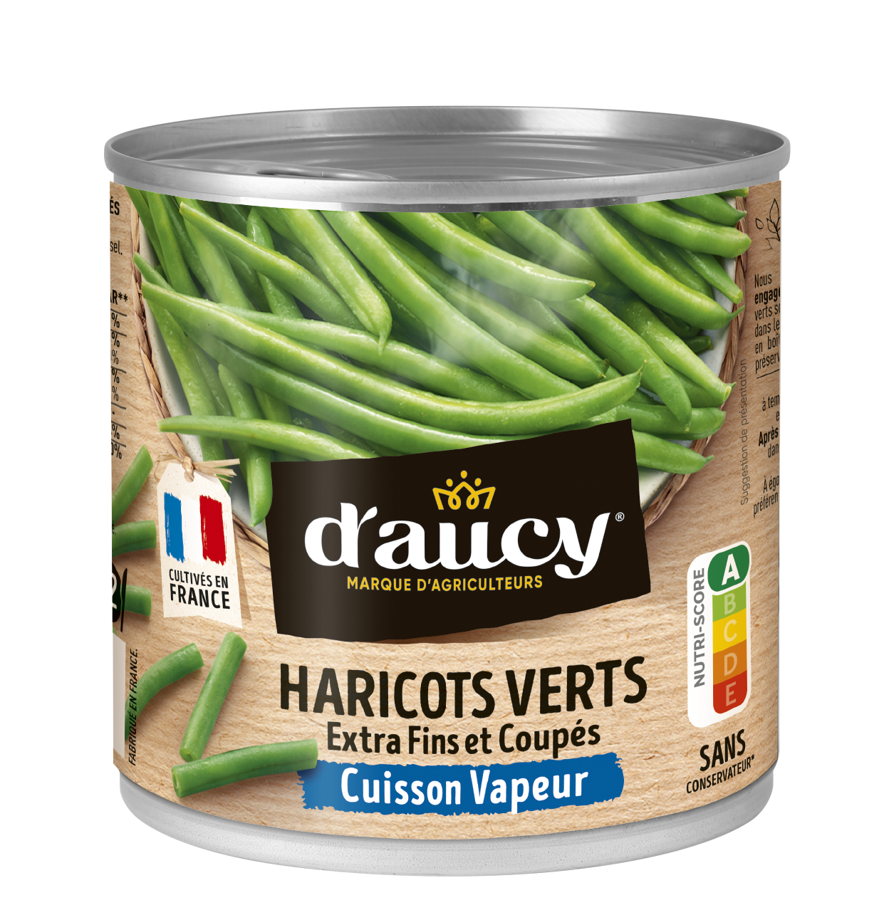 Haricots Verts Extra Fins et Coupés Cuisson Vapeur - d'aucy