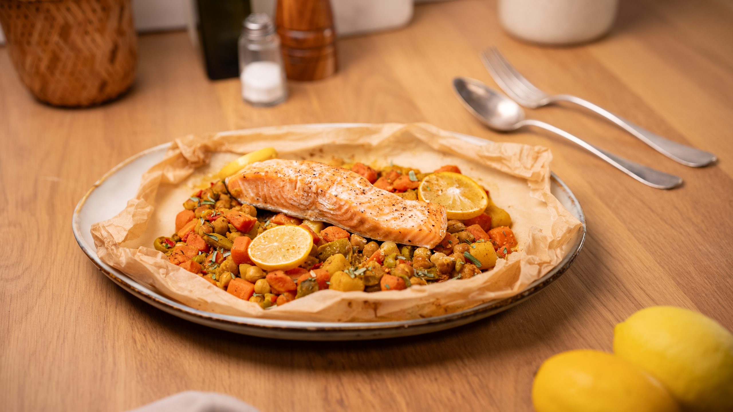 Papillote de saumon à la marocaine - Une recette d'aucy